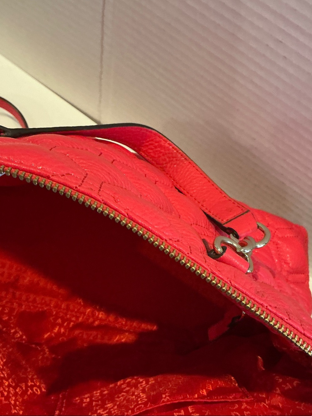 kate spade Quilted Coral Satchel with Gold Hardware - Picture 6 of 8